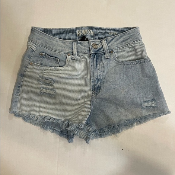 Rewash High Rise Distressed Two Toned Denim Jean Shorts Size 3/26 - Picture 7 of 7